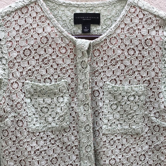 Victoria Beckham Target | Mint Green Lace Shift Dress - Picture 4 of 9